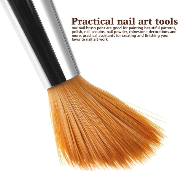 [YD](Gold) 5-pack Acrylic Nail Brushes Different Sizes Round Acrylic