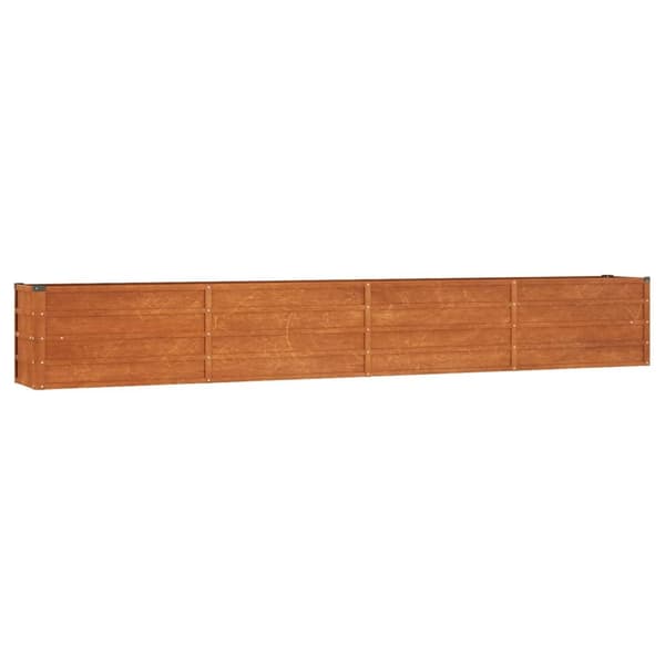 【YD】vidaXL Højbed rustent 320x40x45 cm rustfrit stål Brun 15300