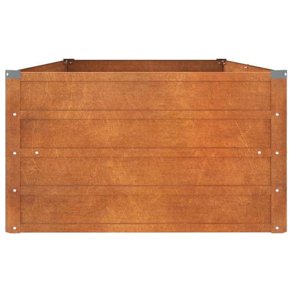 【YD】vidaXL Højbed rustent 160x80x45 cm rustfrit stål Brun 9680