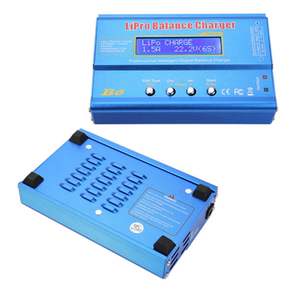80W digitaalinen LCD-tasapainolaturin purkaja LiPo NiMH RC-akulle - sininen ja musta