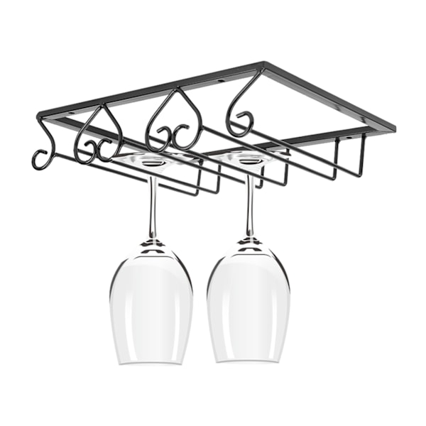 Hjerteformet Jern Vin Glas Holder Stativ - 3-Slots Display Hylde Organizer & Dekorativ Opbevaringsløsning