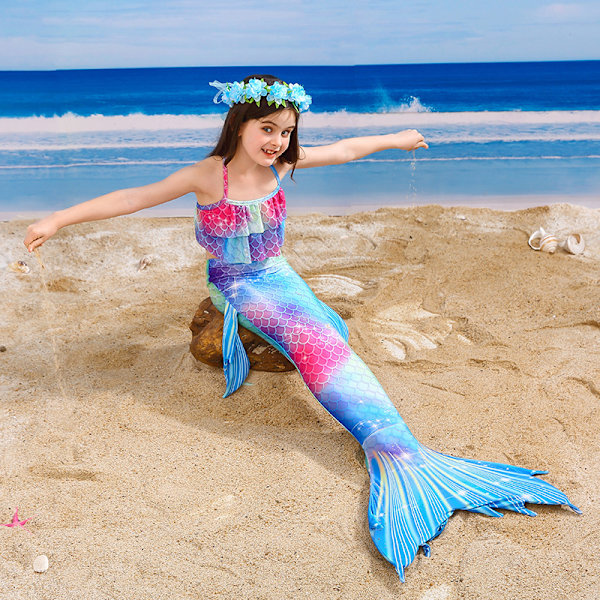 Børn Mermaid Tail Badedragt Piger Badedragt Bukser Badetøj C 110
