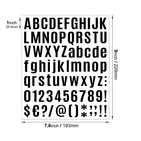 Klistermærker bogstaver og tal Sorte 12 ark 972 klistermærker