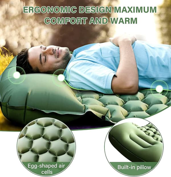 【YD】Self-inflating Camping Mattress, Upgraded Thickness 10 cm/4' Self-inflating