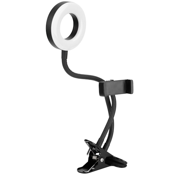 USB-LED-rengasvalo 10 himmennysasteella ja klipsillä suoratoistoon, valokuvaukseen, lukemiseen ja käsitöihin