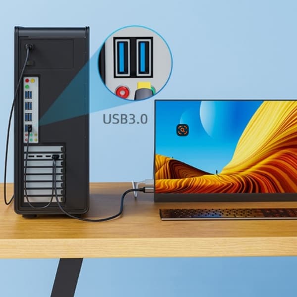 DisplayPort til USB C-kabel 4K@60Hz med USB-kabeladapter DisplayPort hann