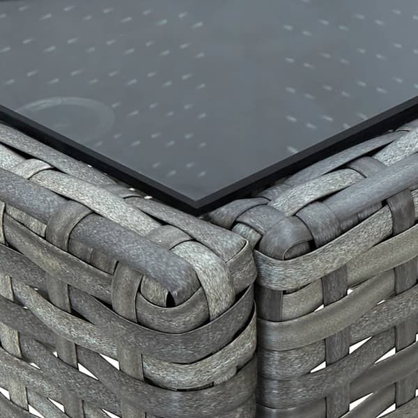 【YD】vidaXL Puutarhapöytä harmaa 75x40x37 cm polyrottinki Grey grå
