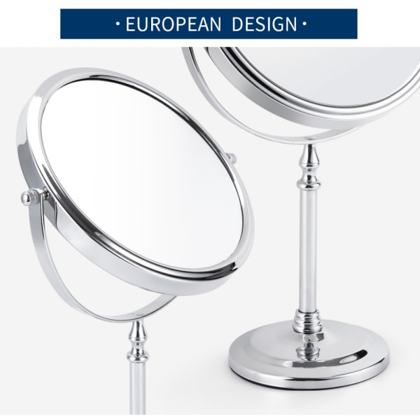 8In 5X 7X 10X Makeup Mirror 360 Mirror 8" vit utan LED white without LED