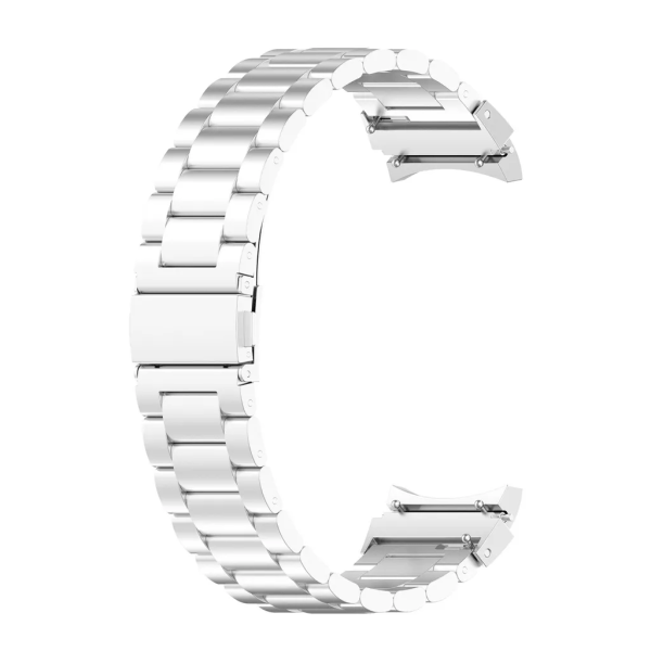 Rustfrit stål armbånd med tre perler til Samsung Galaxy Watch 4 Samsung Watch 4 Classic reservedele (sølv) Silver