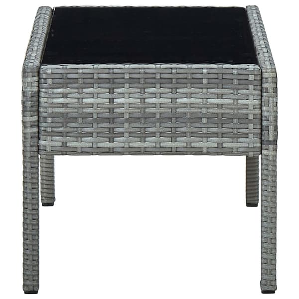 【YD】vidaXL Puutarhapöytä harmaa 75x40x37 cm polyrottinki Grey grå