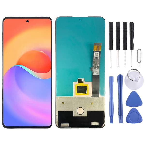 (Ny) AMOLED Materiale LCD-skærm til ZTE S30 Pro A2122H med Digitizer Fuld Montering (Sort) Black