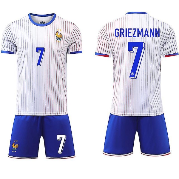 2024 France Away No. 7 European Cup Jersey Griezmann Jersey Set Suitable for Children and Adults - M M