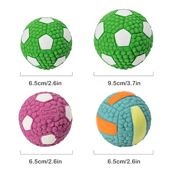 Hund Squeak Toys Hållbara tänder Rengöring Tuggboll Valp Tuggleksaker Husdjursmaterial för hundar Green L