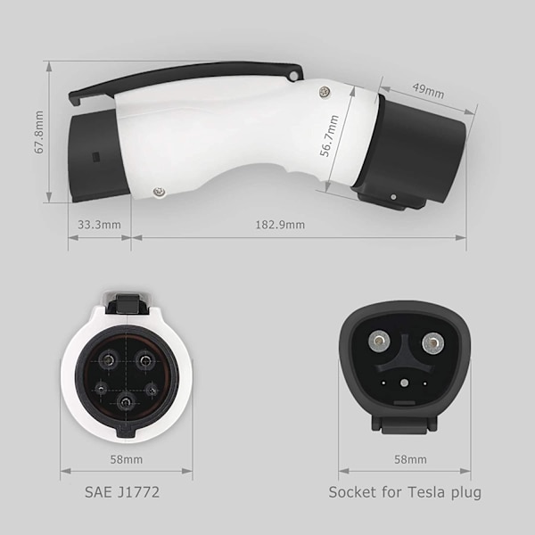 J1772 till Tesla Laddningsadapter