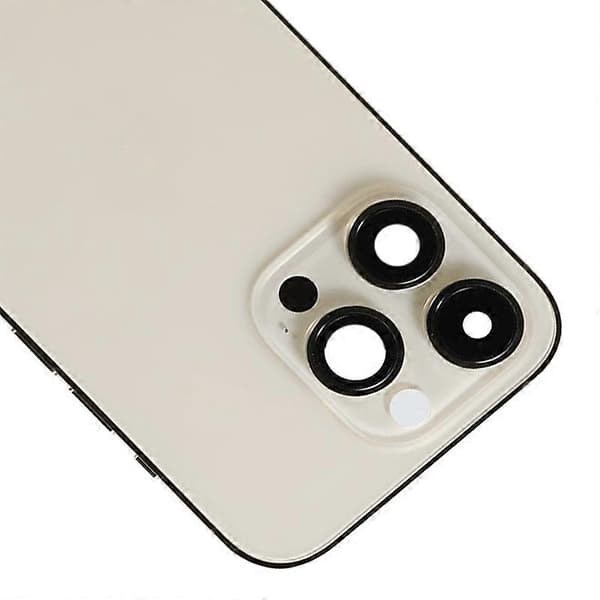(Ny) För iPhone 14 Pro Batteribaksida med Ström + Volym Flexkabel + Trådlös Laddningsmodul Gold CE EU Version
