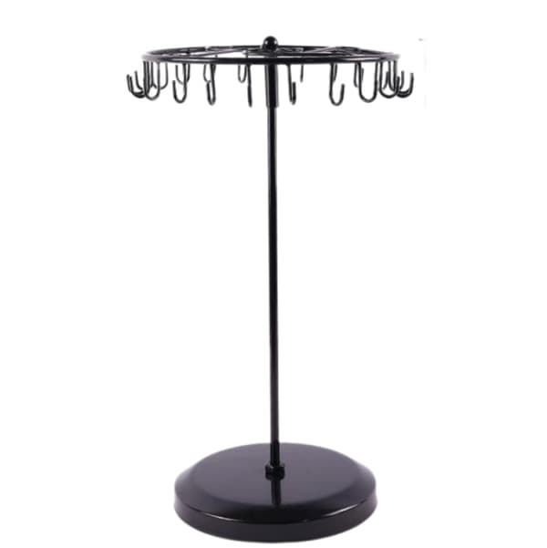 【YD】Roterende Halskædeholder Smykkeorganisator Displaystativ 33 cm - Sort