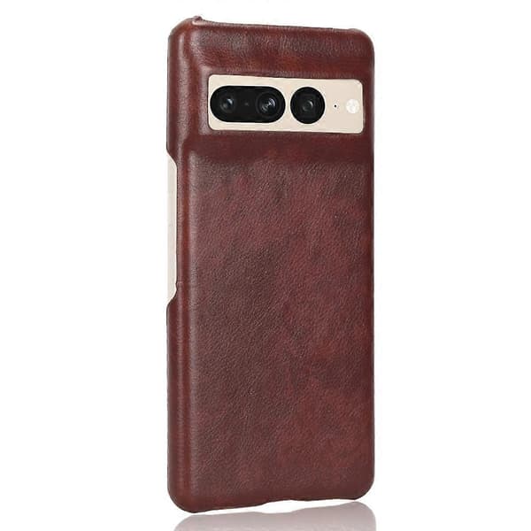 【Ny】 Til Google Pixel 7 Pro 5G Støtsikkert PC + PU-deksel med litchitekstur Brown