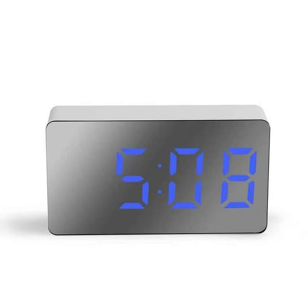 【YD】Small Mini Digital Travel Alarm Clock with LED Time or Temperature Display, Snooze, Adjustable Brightness, Easy to Use White One size