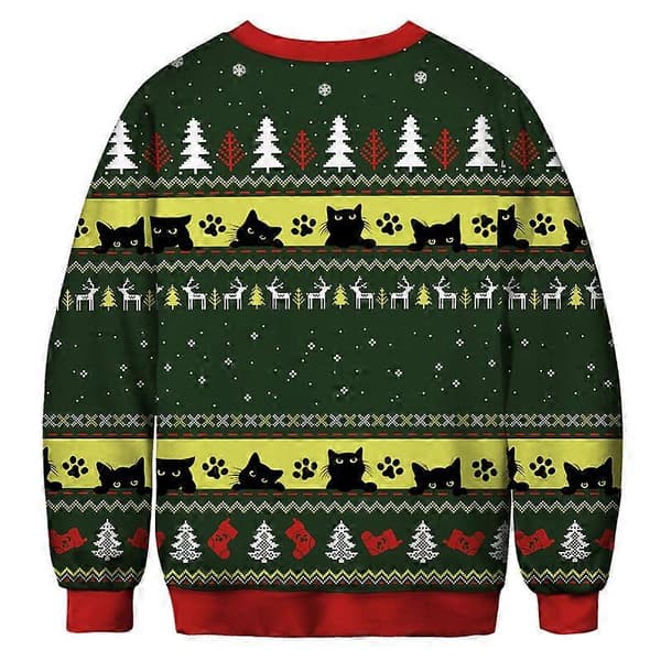 Mænds/kvinders grimme julesweater 3D unik sjov grafisk pullover-skjorte XL