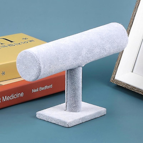 Smycken Display Stand Halsband Organizer Hållare T-bar Rack White