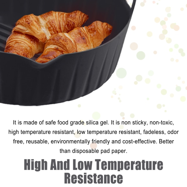 2-delad airfryer silikonkorg Black