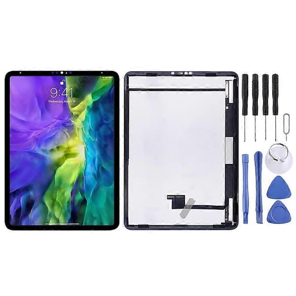 KOMPATIBEL LCD-skærm til iPad Pro 11 tommer med Digitizer Fuld Samling (Sort) Svart
