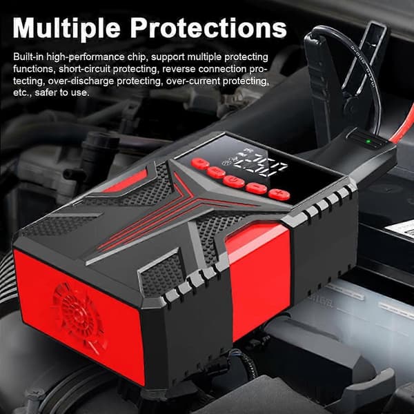 Multifunktionell starthjälp luftkompressor 2000A toppar batteriboosterpaket