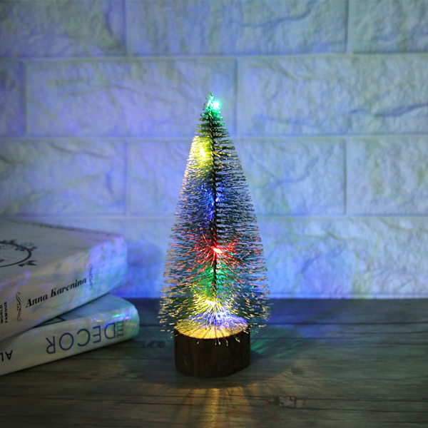 Miniatyrjulgran med Färgglada LED-lampor för Heminredning, Julfestivalgåva Ornament 20cm / 7.9in