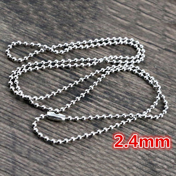 Rostfritt stål 5st 3Storlek 1,5&2,0& 2,4mm pärlhalsband70cm 1.5mm