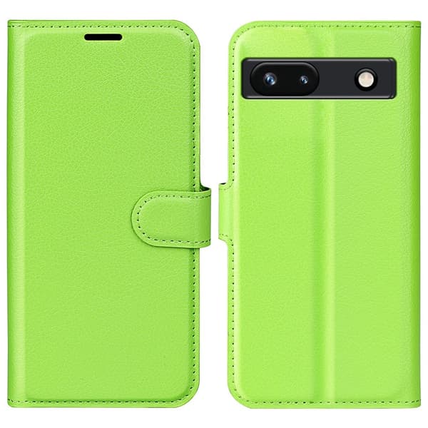 【YD】Google Pixel 7A Fodral Litchi Textur Läder Grön 70