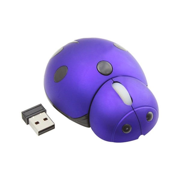Trådlös mus Söt djur nyckelpiga form mobil optisk mus purple