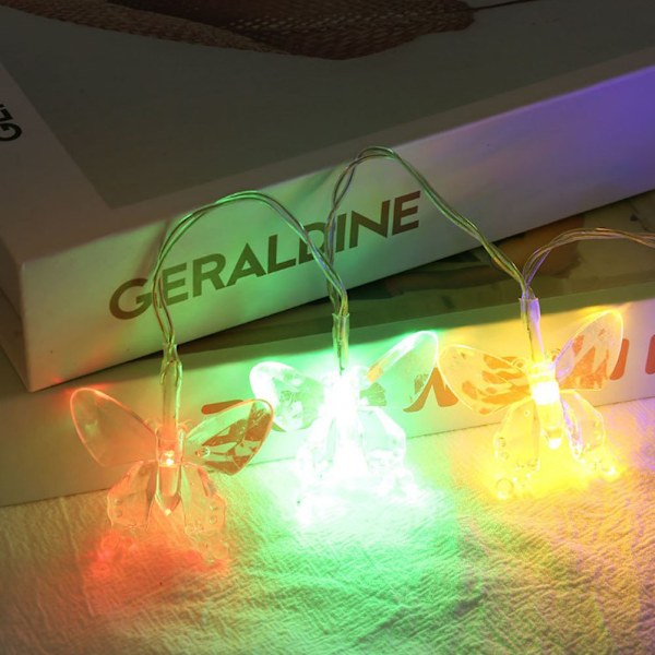 1,2 m / 3,9 ft 10 LED Butterfly Fairy String Lights - Farverige Hjem & Have Juledekoration