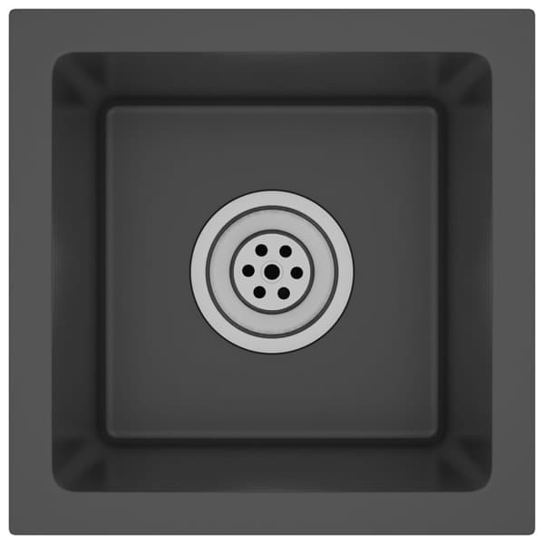 【YD】vidaXL Håndvask Sort Rustfrit Stål Svart Svart black