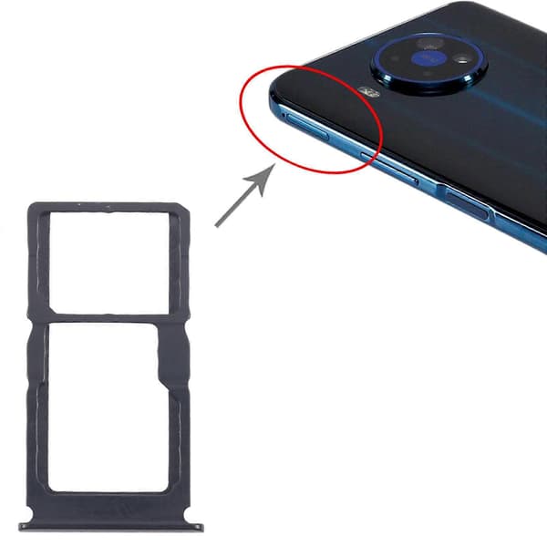 (Ny) För Nokia 8.3 KOMPATIBEL SIM + SIM / Micro SD-kortfack Black