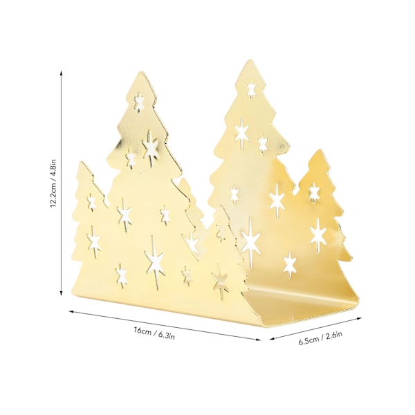 Servetthållare i rostfritt stål - Julgran - Gyllene pappershanddukshållare för hem och restaurang
