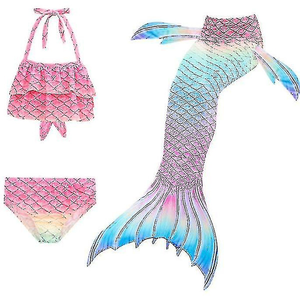 Barnas Mermaid Mermaid Tail Badedrakt Mermaid 110cm style3