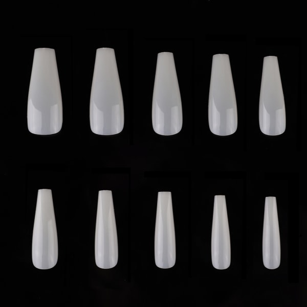 500 nagelspetsar ballerina mjölkvita lösnaglar akryltippar