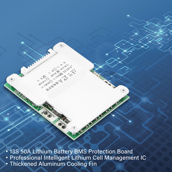 50A litiumakun latauksen suojauslevy BMS PCB tasapainolatauksella - 13S-kokoonpano