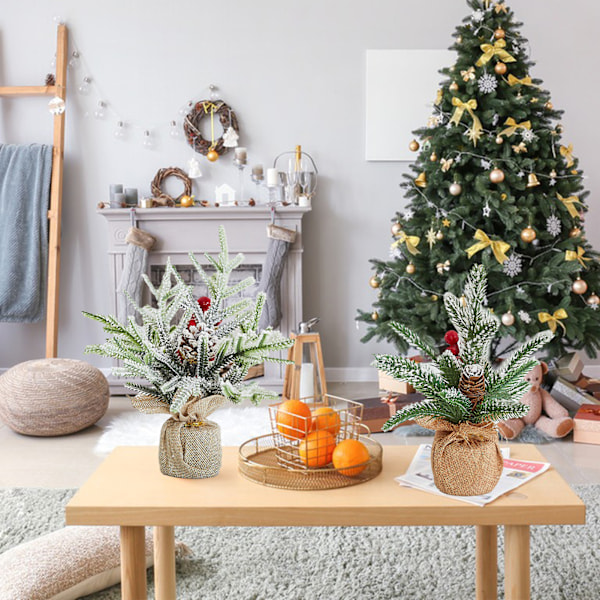 Liten Julgran för Skrivbord - Miniatyr Dekoration för Hemmets Julfirande