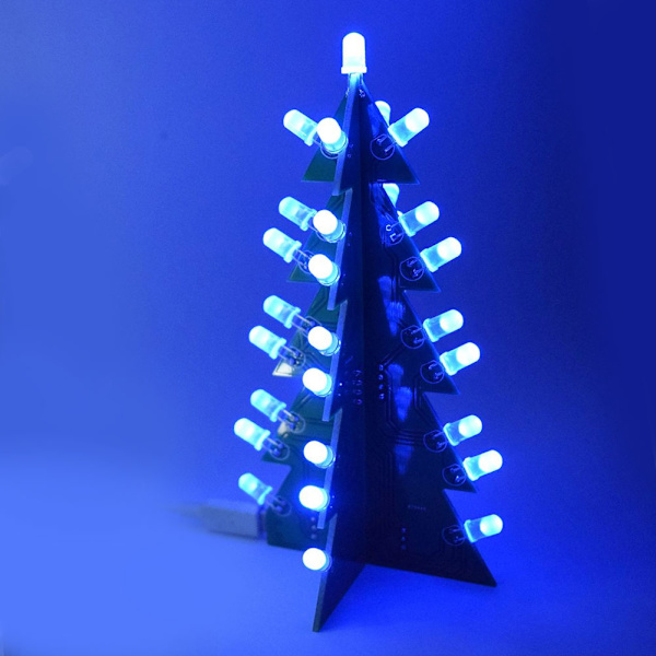 DIY Julgran LED Elektronisk Tryckt Kretskort Ornament för Festlig Dekoration i Blå