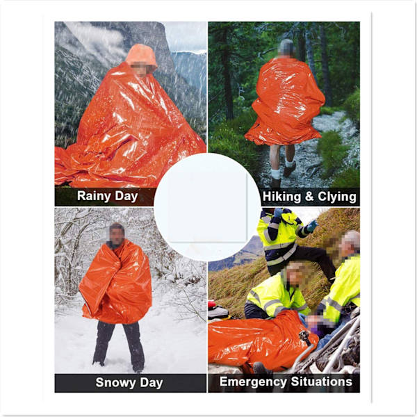 Räddningsfilt sovsäck för akuta situationer 210×91 cm Orange
