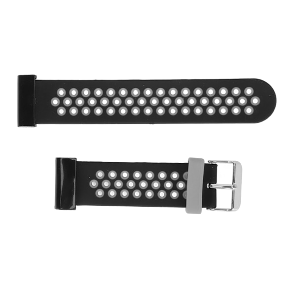 Justerbar Udskiftningsarmbånd med 2-farvede Åndbare Silikonestropper til Garmin Fenix 7X 6X 5X - Sort og Grå