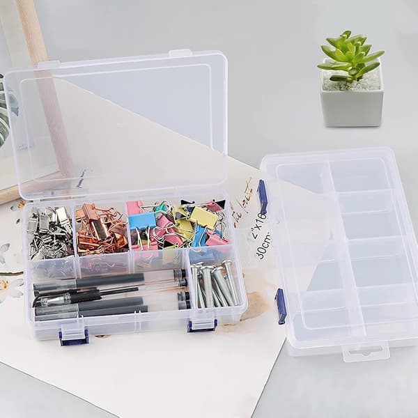 [YD]3-pack Plastic Storage Box - 20*13.5*4.5CM - Divided Box Plastic Box Storage for Crafts Jewelry Beads