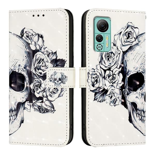 3D-maleri Horisontal Flip Skinntelefonveske til Ulefone Note 14 Skull