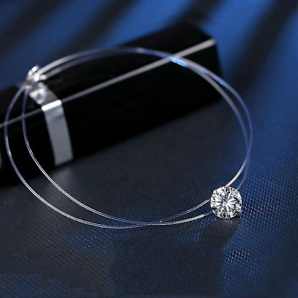 Sterling Silver 8mm Cubic Zirconia halsband