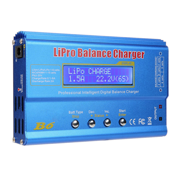 80W LCD Digital Balanse Lader Discharger for LiPo NiMH RC Batteri (EU Plugg)
