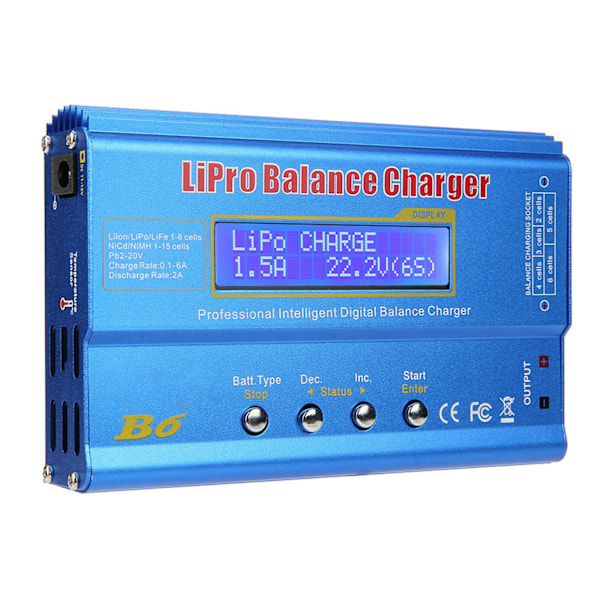 80W LCD Digital Balansladdare Urladdare för LiPo NiMH RC Batteri (EU-kontakt)