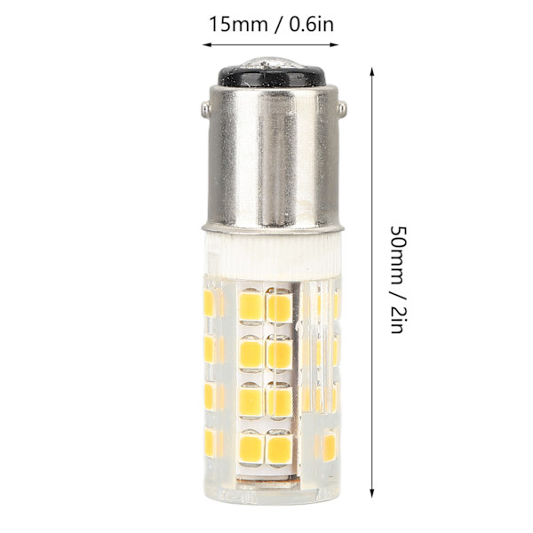2ST Liten majslampa Dimbar BA15D LED-lampa för symaskin Kylskåp Lampor Varmt ljus
