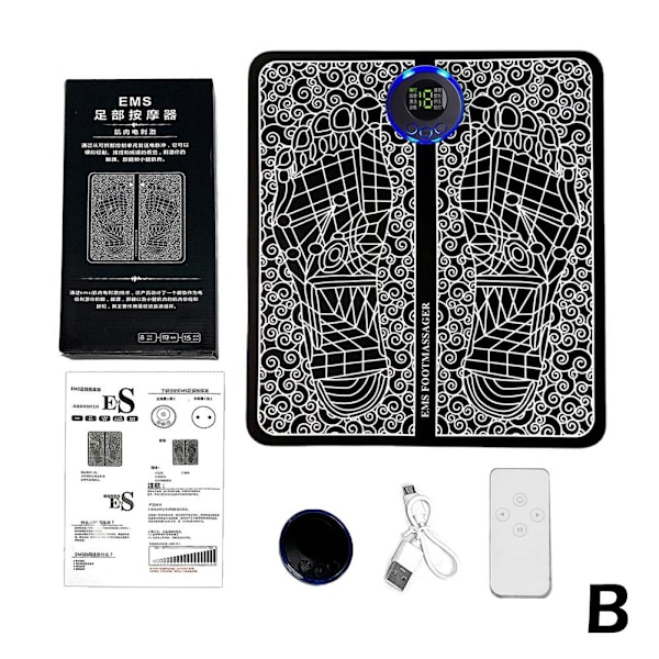 Elektrisk EMS Fodmassage Pad Fødder Akupunktur Stimulator Massage remote control One-size