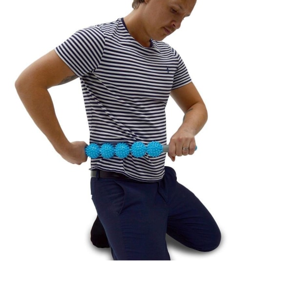 Massageroller med 5 spikbollar - triggerpunktmassage blue